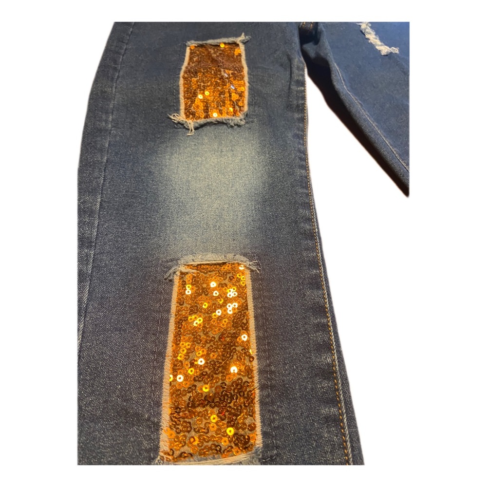 NWT 806 Girl 2 Piece Jeans and Shirt Fall Set, Size 8/9 - Picture 2 of 7